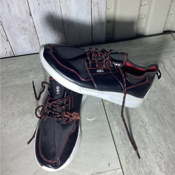 GBX Pace Casual Fashion & Athletic Mesh Running Sneakers for Men Black/Red 10 - Picture 2 of 5